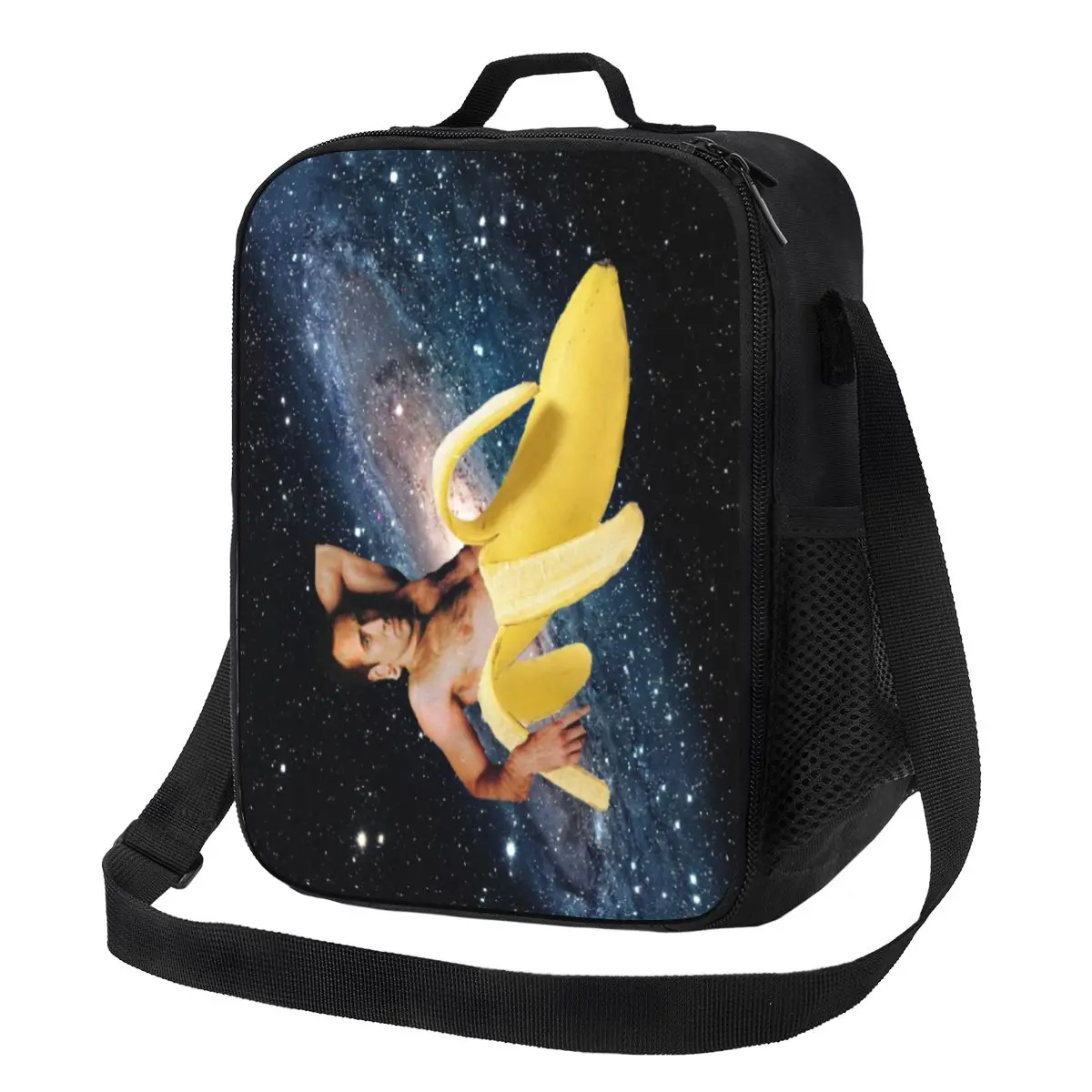 Custom Nicolas Cage In A Banana Resuable Lunch Boxes for Leakproof Space Thermal Cooler Food Insulated Lunch Bag School Children