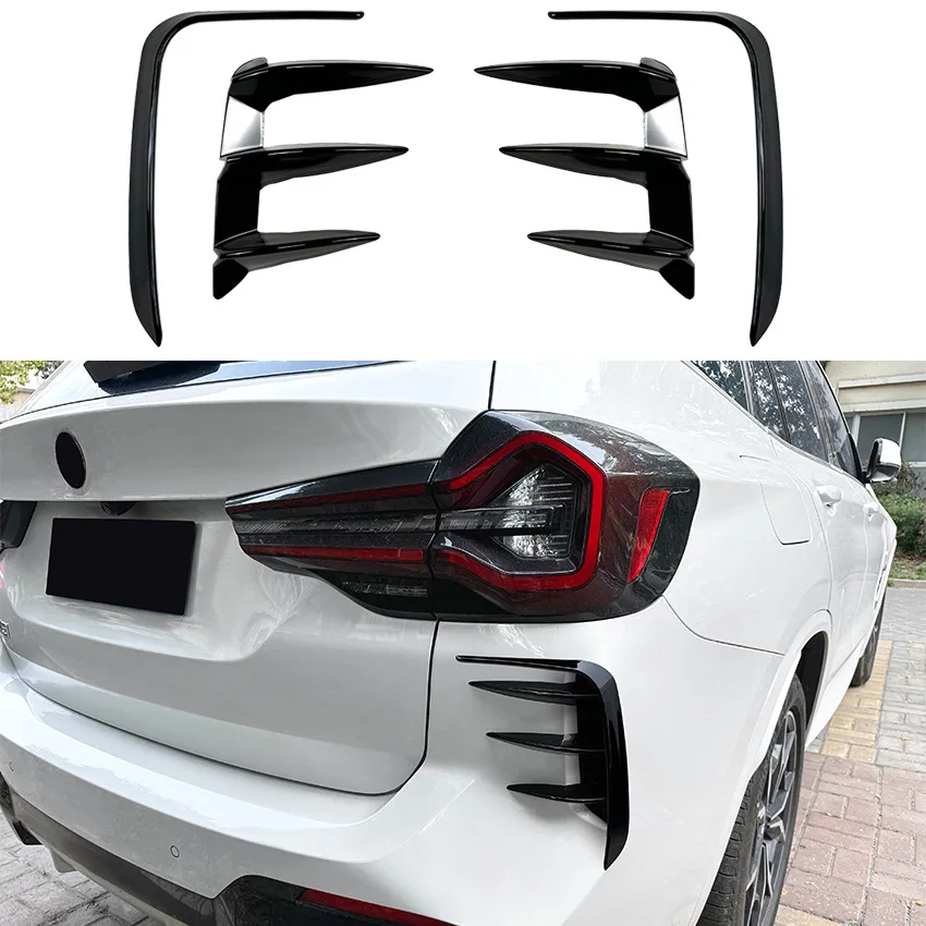 

Rear Bumper Splitter Side Spoiler Cover Canards for BMW X3 G01 LCI M Sport 2022+ Carbon Fiber Plastic Stickers Car Accessories