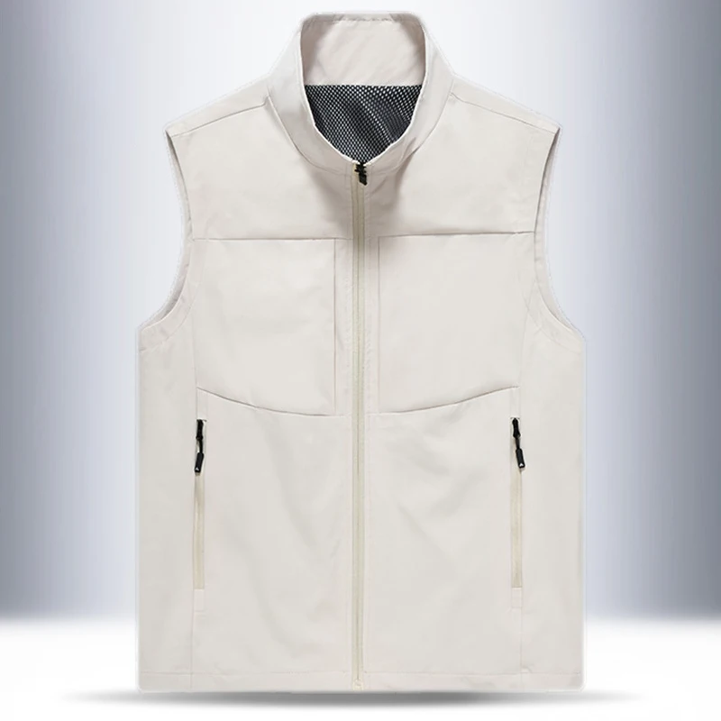 Chalecos de concha suave con 6 bolsillos para hombre, ropa de calidad para exteriores, 5XL talla grande, secado rápido, para acampar, pescar,