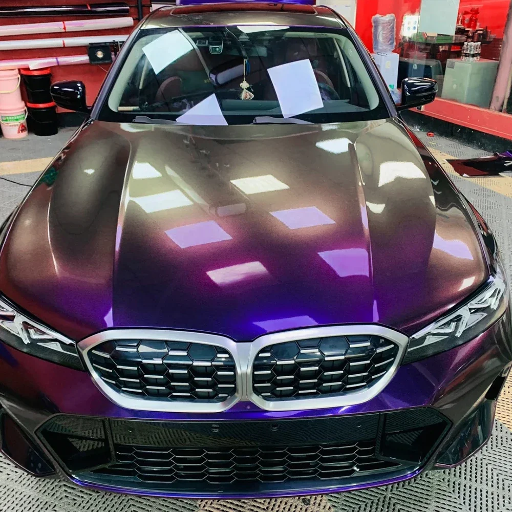 

Car Sticker Diamond Purple&Gold Wrapping Vinyl Film Color Change Film PET Bubble Free Decals Car Sticker Interior Exterior