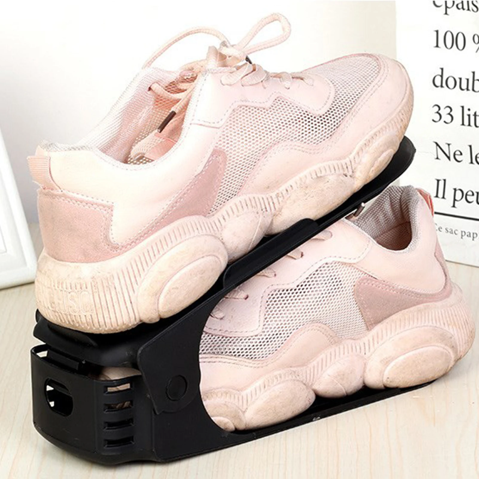 Impilatore di scarpe regolabile 10 pezzi slot per scarpe Organizer slot per scarpe salvaspazio supporto per scarpiera a due piani per l'organizzazione dell'armadio