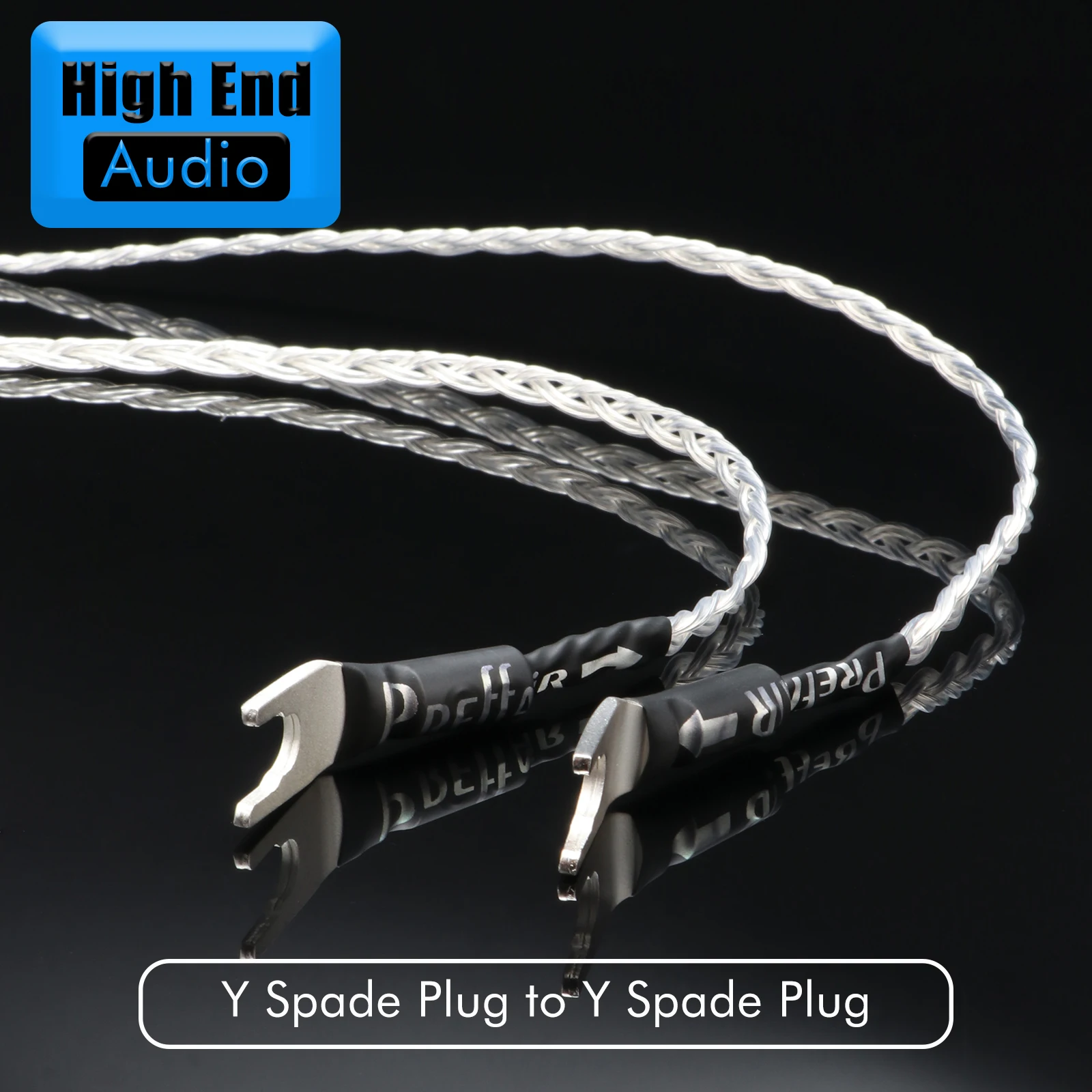 HiFi Silver-Plated OCC Ground Cable 2x0.5mm U-Type Y Spade Terminal for Vinyl Record Player Turntable Phono