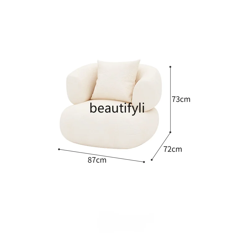 zqNordic Minimalism Fabric Sofa Small Apartment Living Room Quiet Style Three-Seat