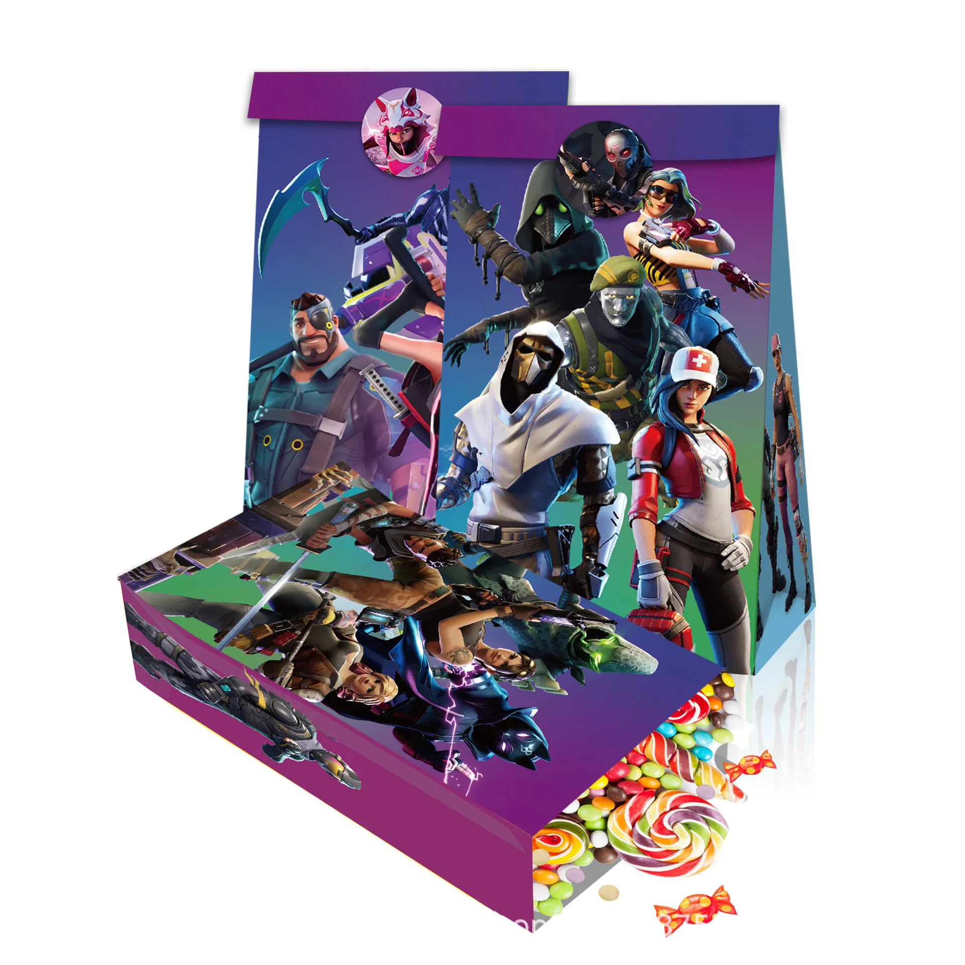 Fortnite Schießspiel Geschenktüten Kindergeburtstag Party Dekoration Süßigkeitensack Kekskuchen Aufbewahrungsbox Zubehör Kindergeschenk – Detail 3