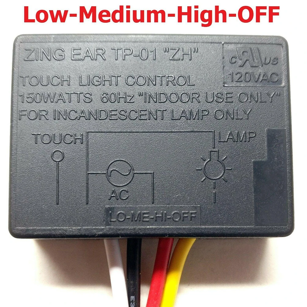 Zing Ear Module Sensor 3 Way Touch Lamp Circuit Connection TP-01 ZH 120 Volt - 60 Hz Dimmer Switch Long Lifetime