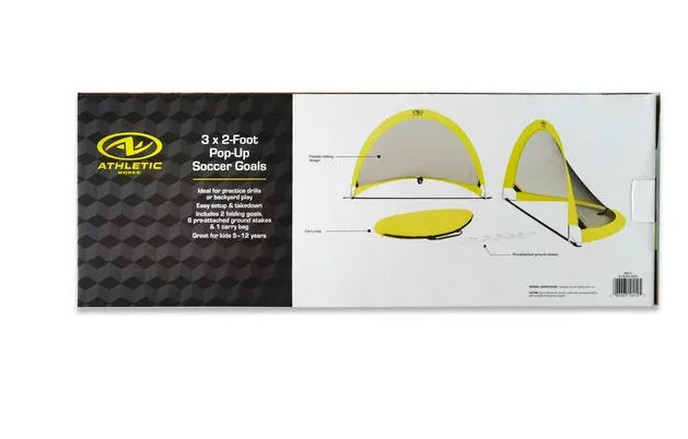 ตาข่ายฟุตบอลแบบป๊อปอัพ 2 แพ็ค – เป้าฝึกซ้อมแบบพกพาขนาด 3x2 ฟุต พร้อมกระเป๋าสำหรับเด็กอายุ 5–12 ปี