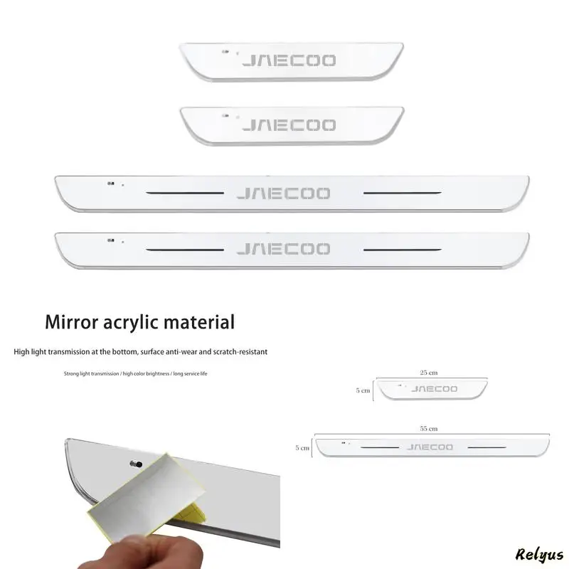 LED Illuminated Threshold Scuff Plate Fit Chery Jaecoo J6 J7 J8 Tiggo8Pro Omoda C5 Arrizo8 Welcome Pedal Decor Parts