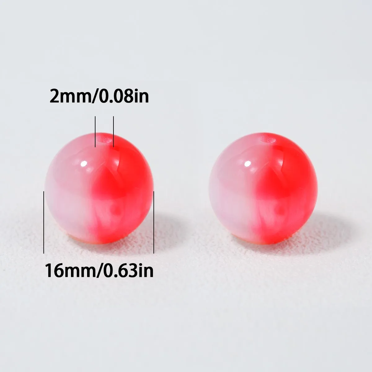 16mm Resin Bicolor Beads with Iridescent Finish Multicolor Handmade DIY Jewelry Beads for Bracelets Necklaces Accessories