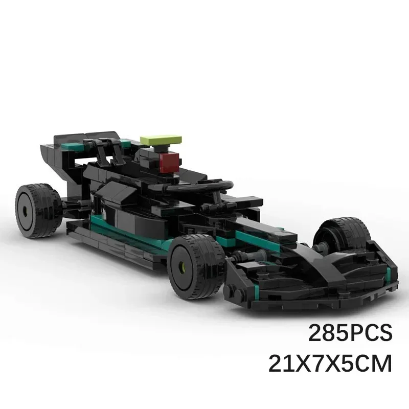 MOC- 139850   فورمولا F1 سيارة Supercar W14 اللبنات التعليمية مدينة بطل سباق الجسيمات الصغيرة تجميع نموذج لعبة طفل