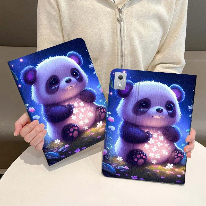 

Cartoon Panda Glowing Flower For Legion Xiaoxin Pad P12 Pro Y900 GT 2023 2025 12.1 12.7 14.5 inch Tablet Case
