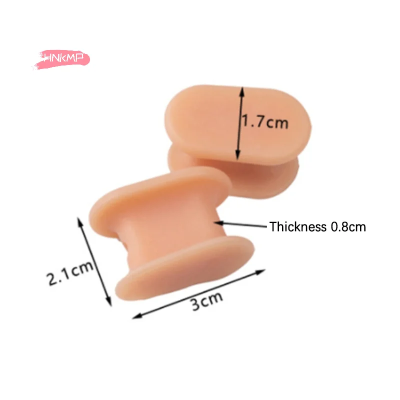 2개입 I자형 부드러운 실리콘 발가락 분리기 젤 발가락 교정기 발 관리 발가락 보호기 편안한 신발용