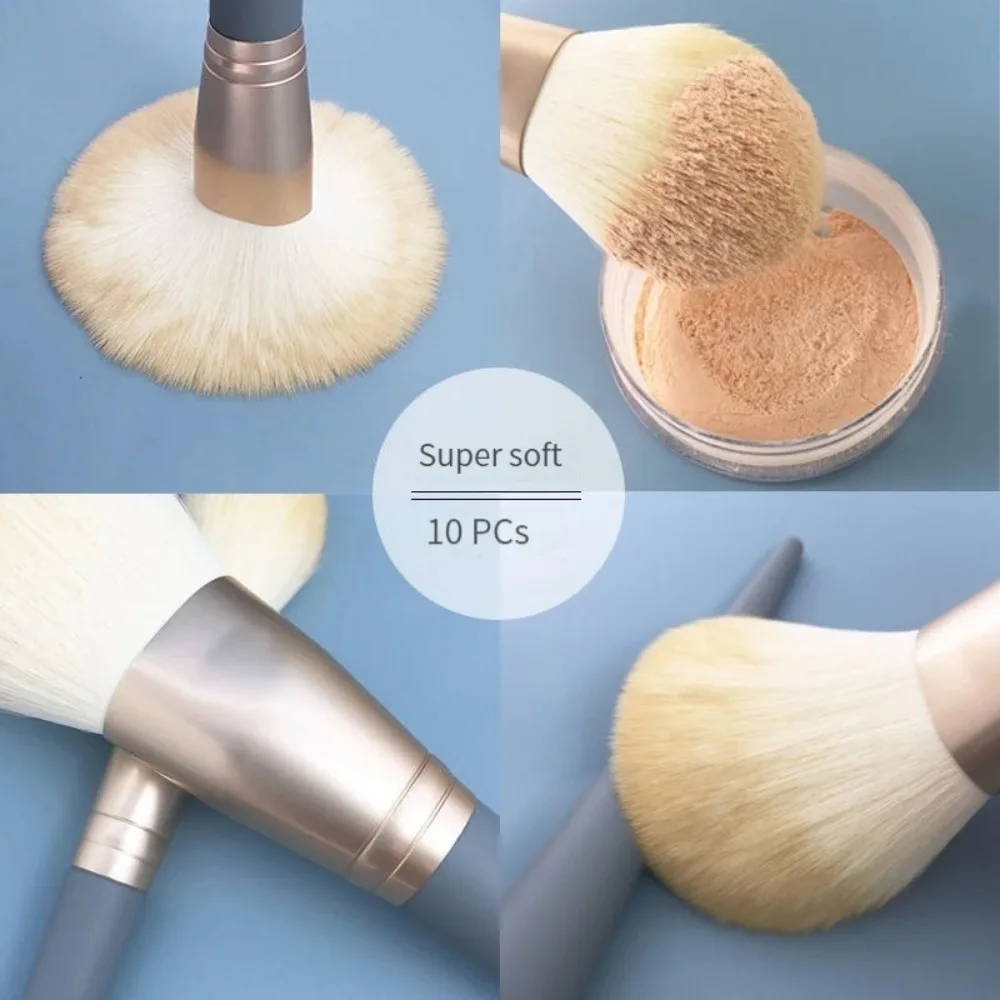 10 pièces pinceaux de maquillage portables durables à poils souples ensemble de pinceaux de maquillage moelleux Super doux pinceaux de maquillage professionnels maquilleur