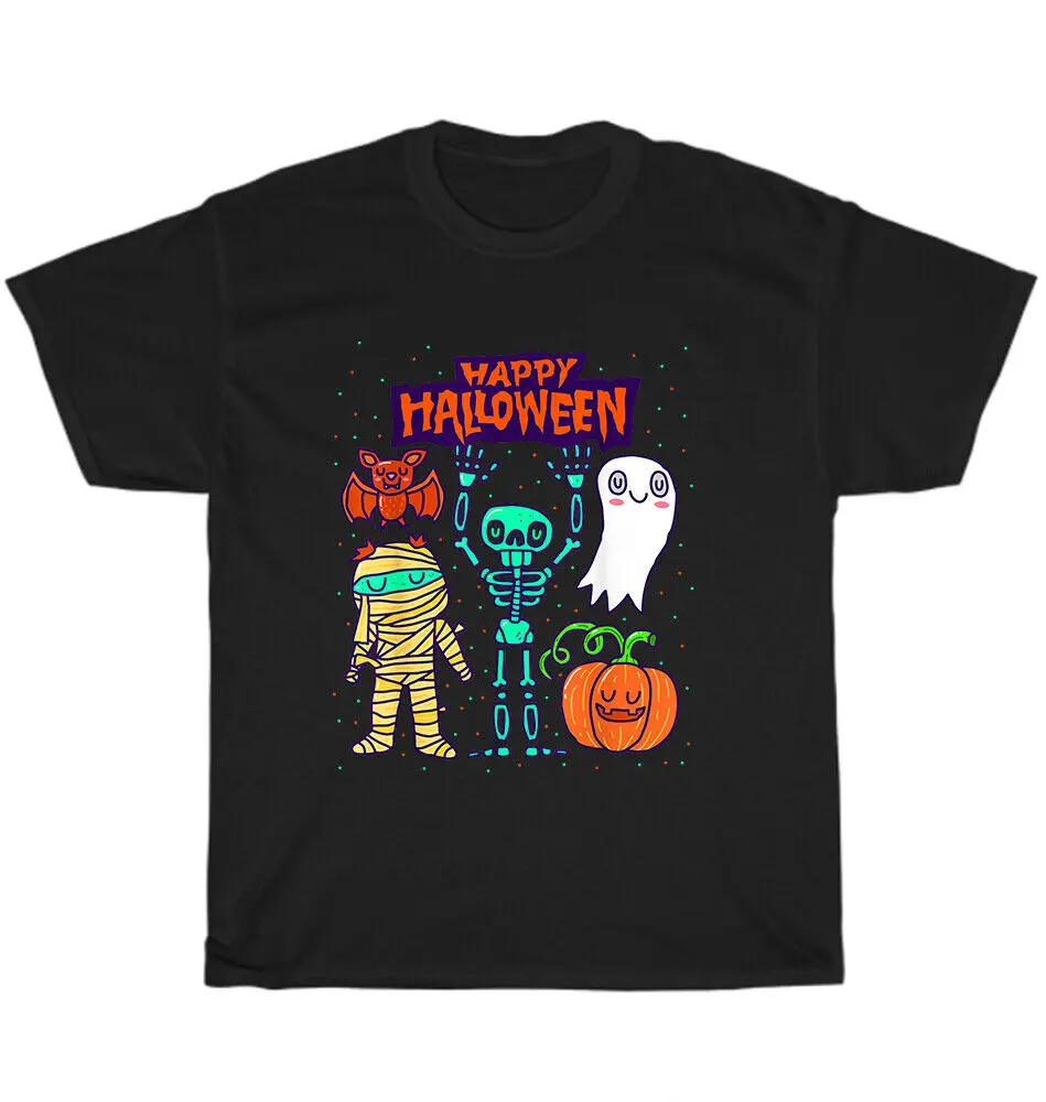 Skeleton Pumpkin Ghost Happy Halloween Costume T-Shirt Unisex Funny Tee Gift NEWUnisex Summer Cotton Luxury Brand Super Size Ani