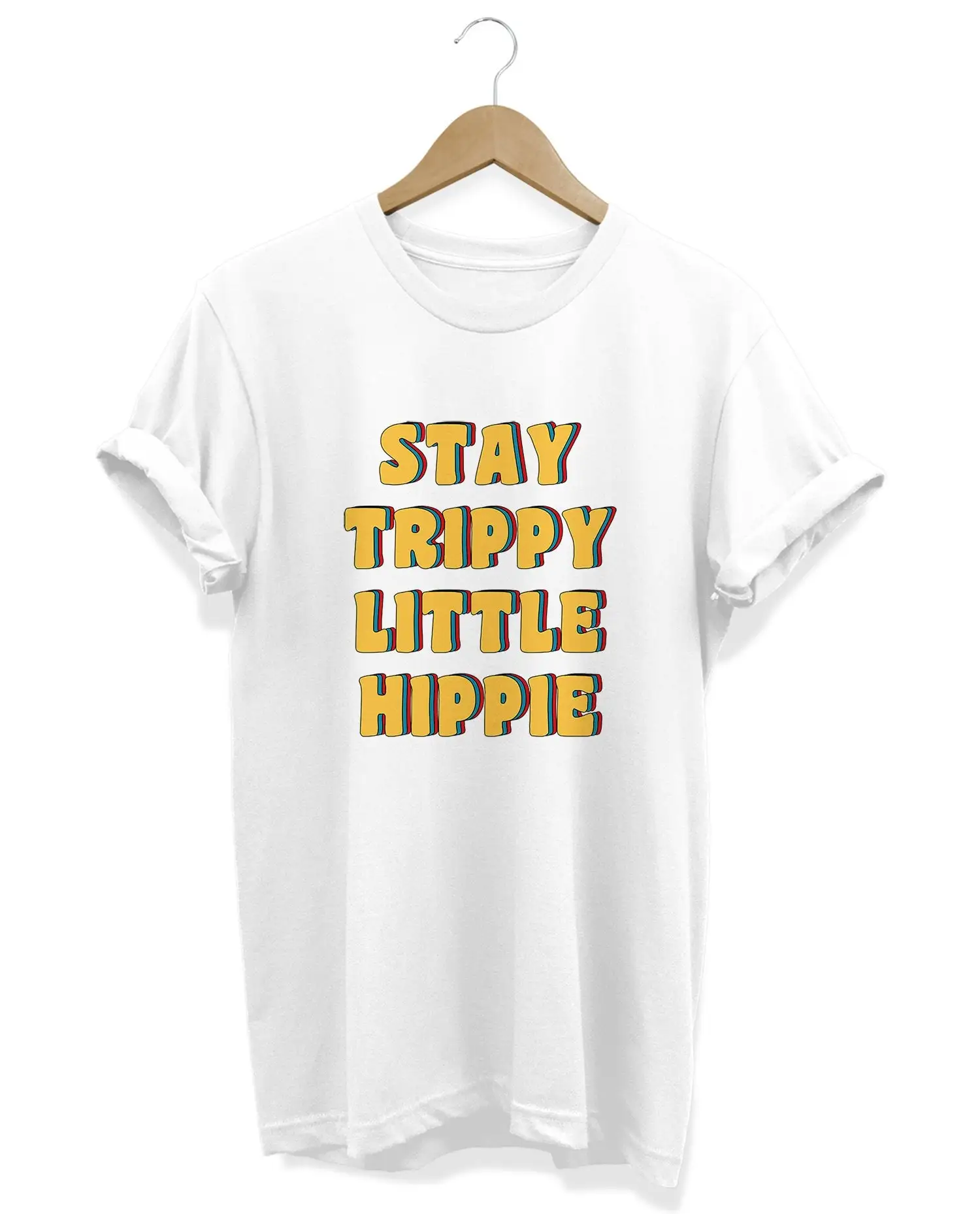 Stay Trippy Little Hippie T Shirt Bohemian Psychedelic Top Rave Outfit Boho Clothing s