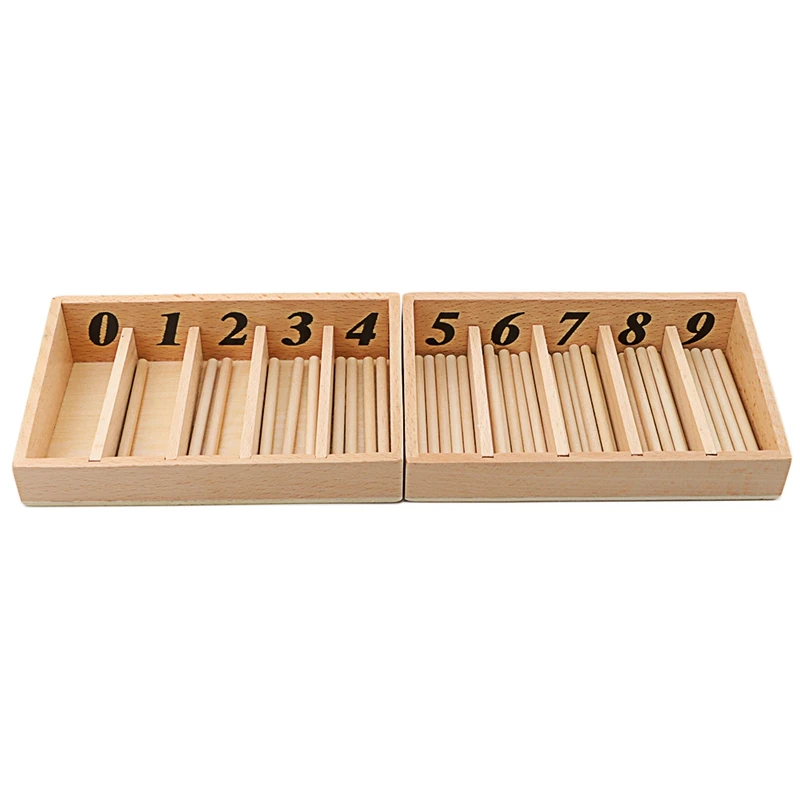 Familie Versie Montessori Math Speelgoed Spindel Doos Met 45 Spindels Smaill Grootte Spindel Staaf Speelgoed Vroege Educatief Kleuterschool Gift