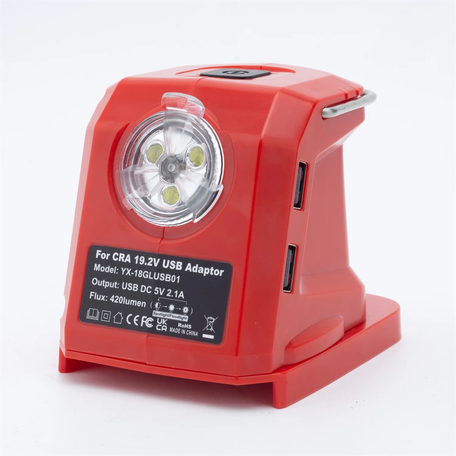 

Светодиодный рабочий фонарь для аккумуляторов Stanley Fatmax / Craftsman v20 Li-ion с 2 USB-портами и адаптером