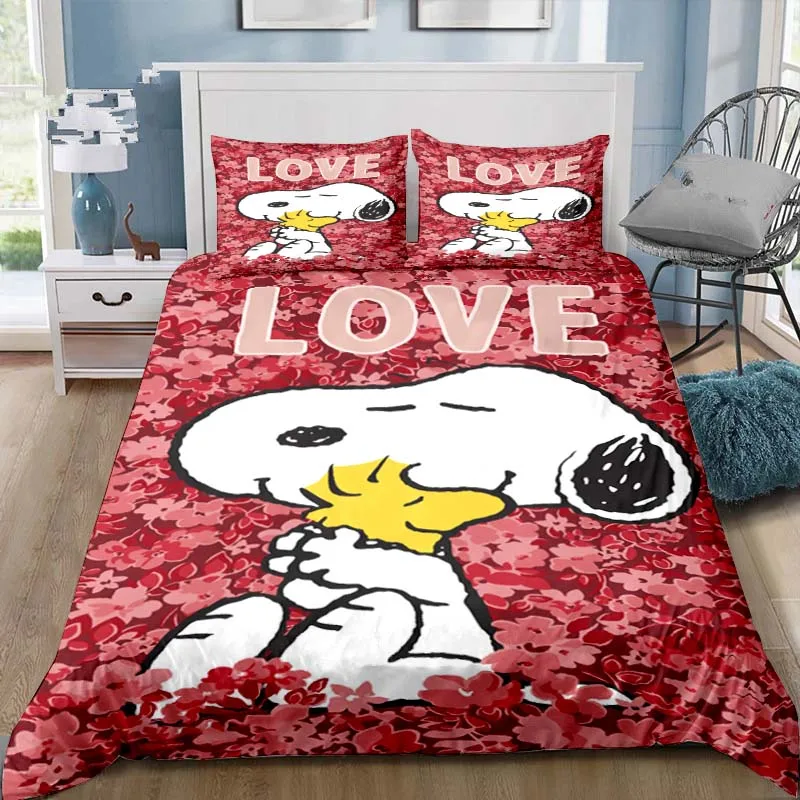 11 Size Cute Snoopy Cartoon Bedding Set 3D Printing Home Decoration Pillowcase Quilt Cover Set Gift To Family and Friends