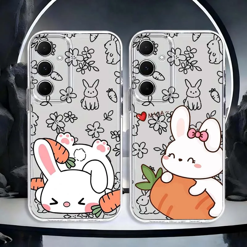 

Cute Cartoon Art Of Little Rabbits Case For Samsung Galaxy A73 A72 A71 A55 A54 A53 A52 A51 A33 A22 A15 A14 A05 TPU Transparent