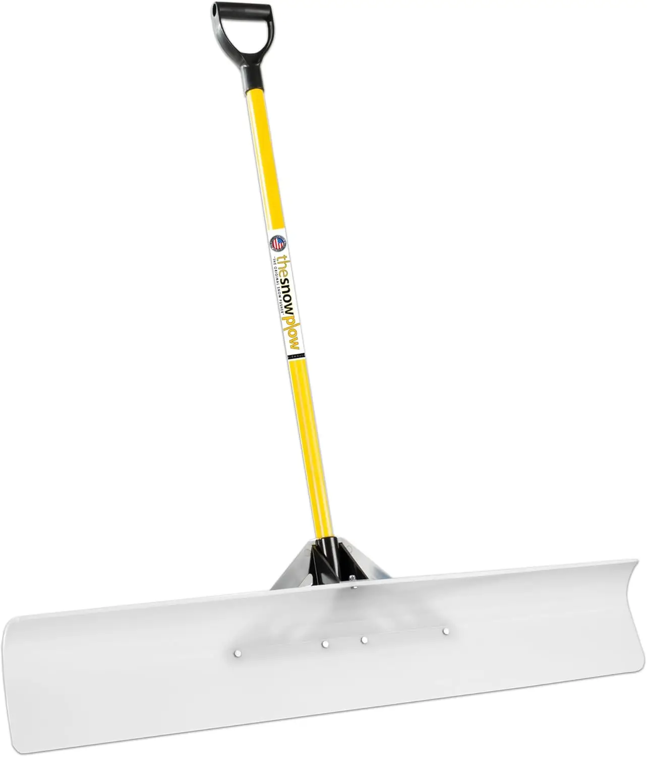 

48-Inch Wide Snow Pusher Shovel with Non-Stick Blade and Ergonomic Handle for Easy Snow Removal