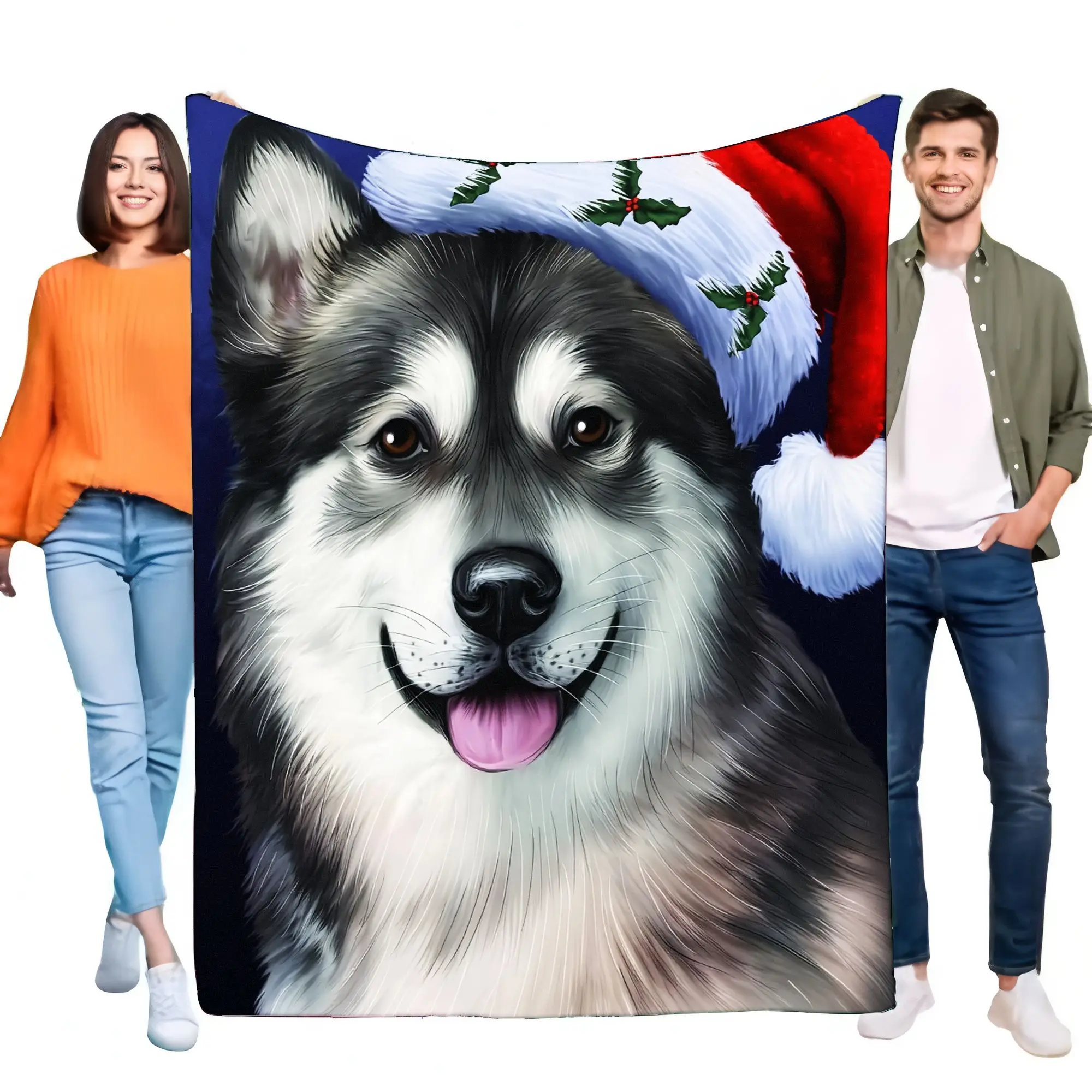 Adorable Husky Dog Blanket Soft Cozy Sofa Throw Perfect for Home Decor, Lightweight, Great Gift for Pet Lovers and Kids, Ideal f