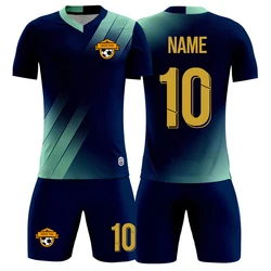 Custom Soccer Jersey Set for Men Kids Quick Drying Breathable Man Children Shirt+Shorts Team Club Training Football Uniform Set