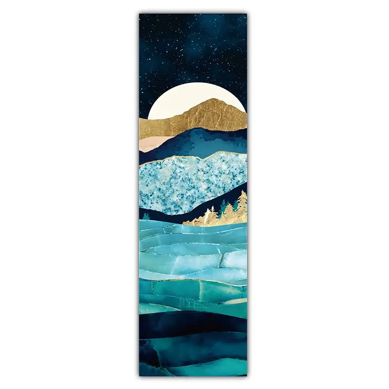 VIKAMA Gilded Landscape Sunset Strip Tapestry, Vintage Wall Hanging for Entrance Hallway Room Decoration