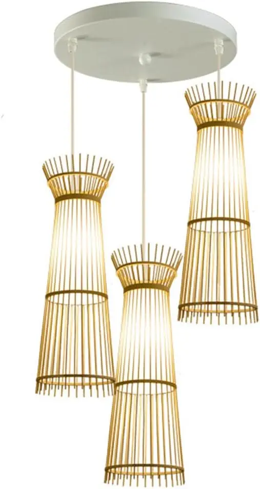 

Southeast Asia Style Handmade Chandelier Lamp Restaurant Hanging Chandelier Lamp Made of Bamboo Industrial Lantern Pendant