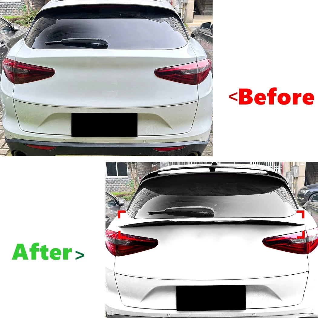 Rear Spoiler For Alfa Romeo Stelvio 2017 2018 2019 2020 2021 2022 2023 2024 Rear Spoiler Wing Body Kits Tuning Car Accessories