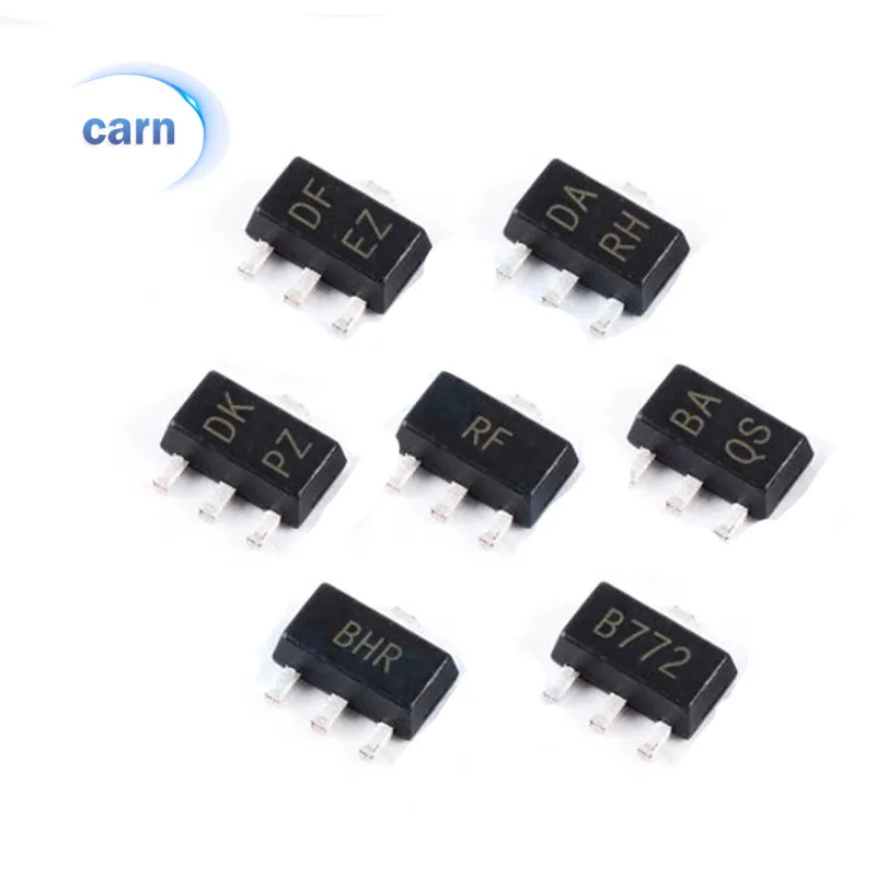 10PCS 2SB772 B772 SOT-89 2SD882 D882 2SA1013 2SB1132 2SB1188 2SB1386 2SC2383 2SC2655 2SC3357 RF 2SC4672 2SD1664 2SD1898 SOT