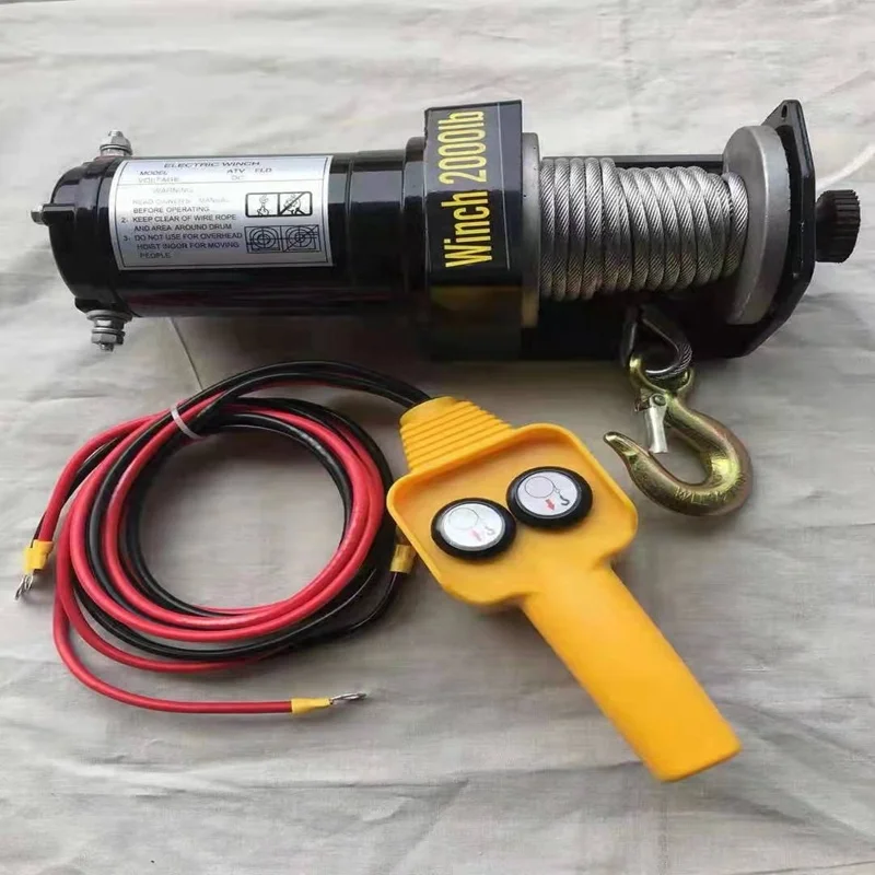 DC 12V 2000lbs Mini Car Winch