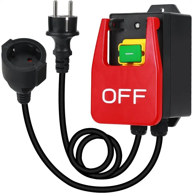 ABYP For Quickly Switching Off Milling Table, Single-Phase On/Off 230V,Electromagnetic Push Button Switch Eu Plug