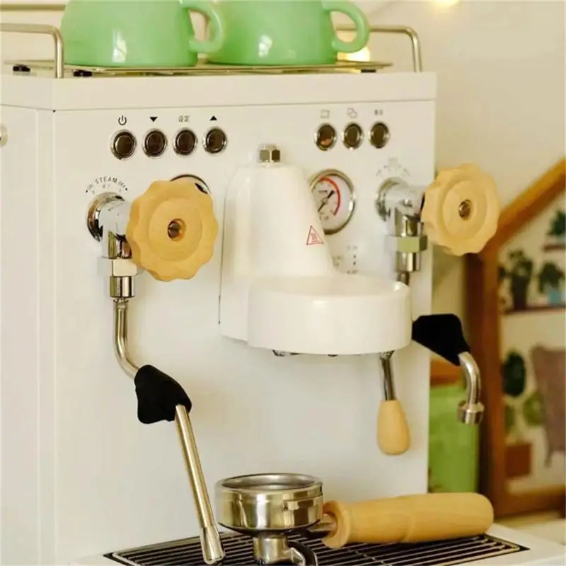 로켓 커피 머신 솔리드 나무 바닥이없는 포르타 필터 범용 수정 부품 에스프레소 스테인리스 330 N58d