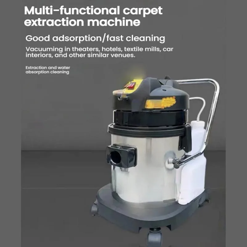 Limpiador de Alfombras y Tapicerías con Extracción por Pulverización, Doble Función de Pulverización y Recuperación de Aguas Residuales, Motor Estable de Bajo Ruido, Diseño Móvil con Ruedas