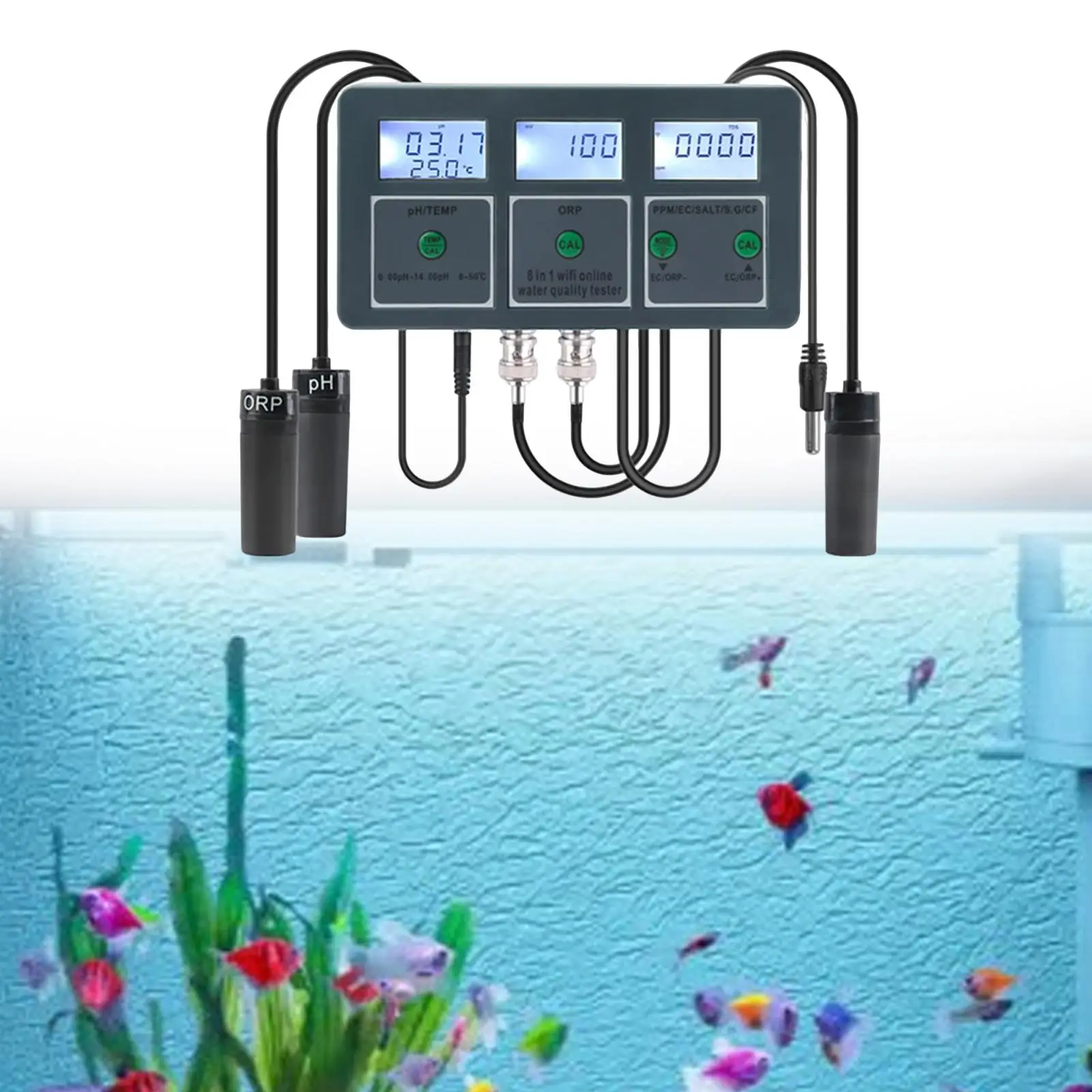 Smartphone App Water Quality Tester Wall Mount SPA Centers Aquarium Test Kit