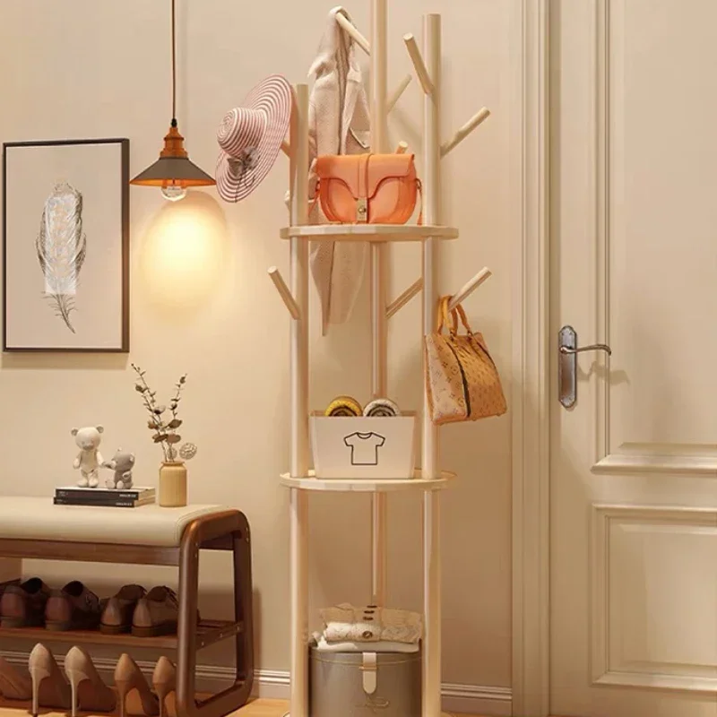 Minimalist Luxury Coat Racks Standing Space Saving Indoor Room Coat Racks Hallway Pants Display Wood Perchero Home Furniture