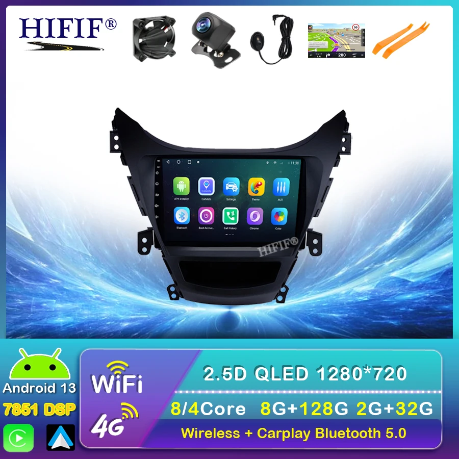 

Car Radio Android 13 For Hyundai Elantra Avante I35 2011-2016 Multimedia Player 2 din GPS Navigaion dvd Stereo Head unit