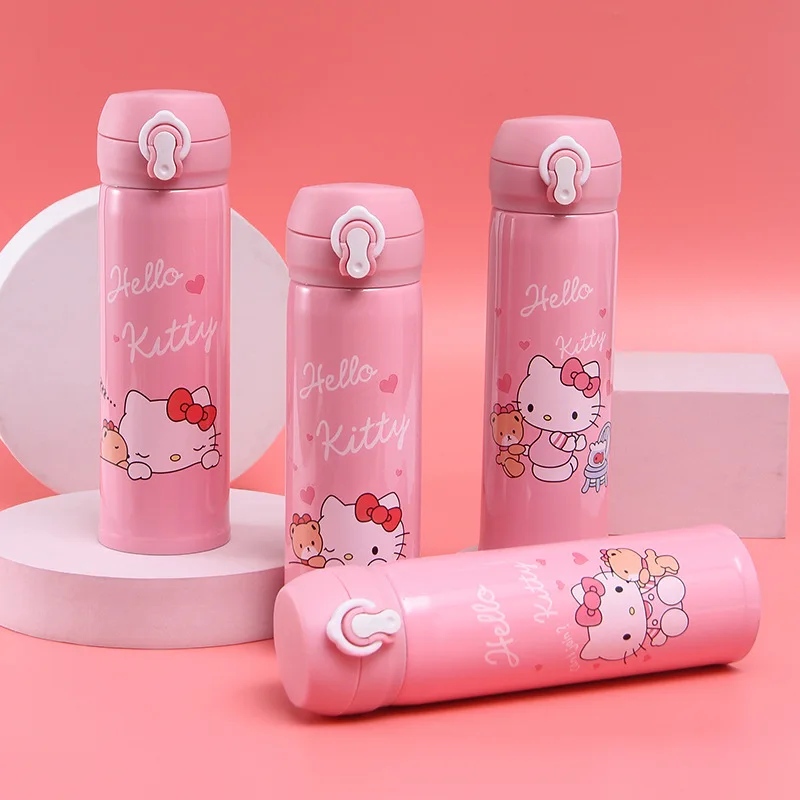 500Ml 산리오 헬로 키티 절연 물병, 카와이 피규어 스테인레스 스틸, 만화 머그잔, 커피 컵, 대용량 휴대용 선물