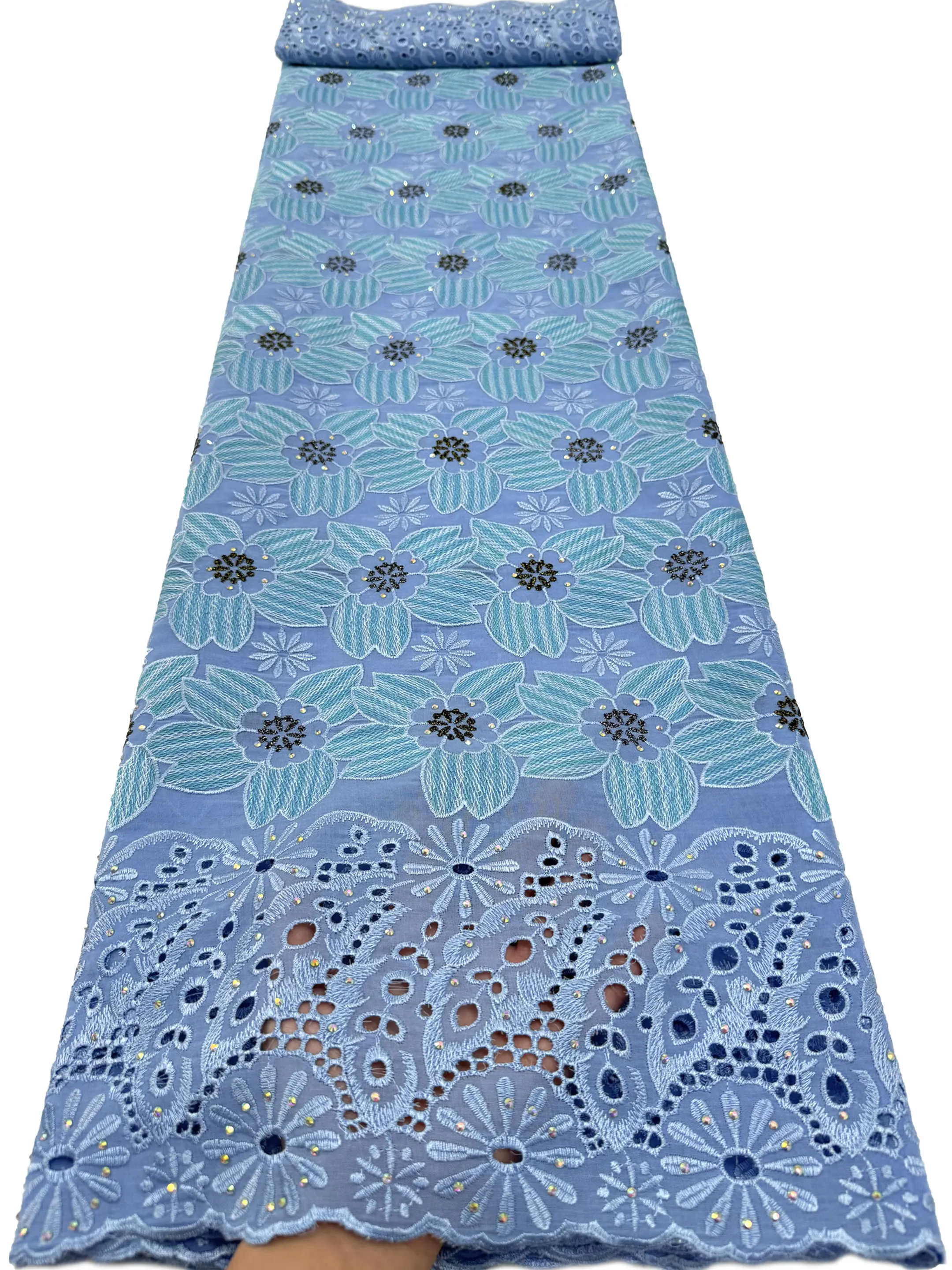 

Швейцарское хлопковое кружево вуаль высокого качества, 5 ярдов, вышитое африканское кружево, ткань для свадебных и праздничных платьев 2026 года для женщин