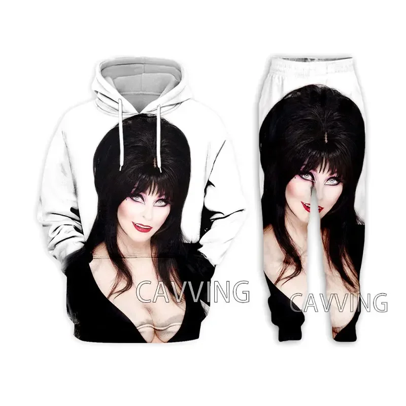 New Fashion Women/Men's 3D Print  E-Elvira Mistress  Hooded Sweatshirts + Pants Trouser Suit Clothes Two-Pieces Sets   U01