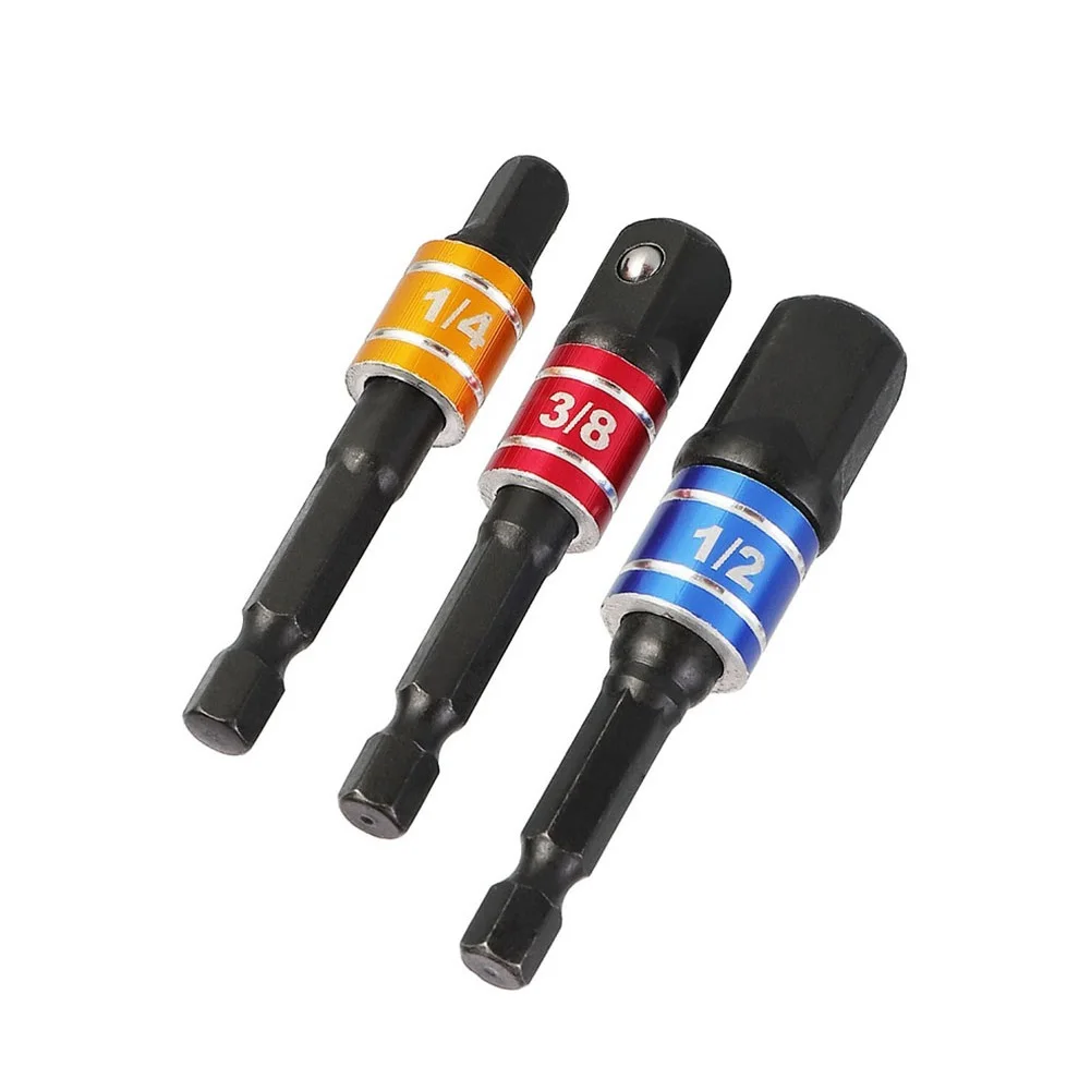 1pc Drill Socket Adapter Driver With Hex Shank Extension Bar 1/4 3/8 1/2 Hand Held Driver Drill Driver Wrench Accessories