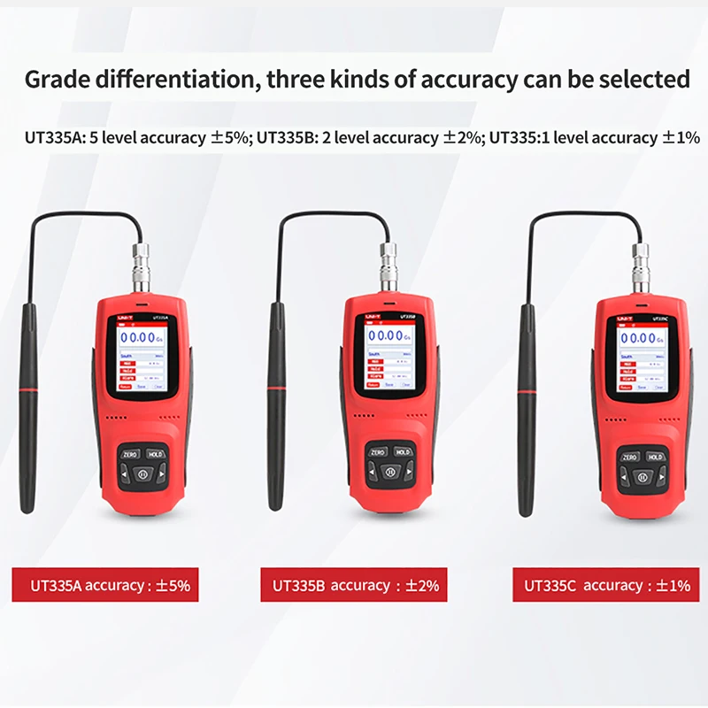 UNI-T UT335A UT335B UT335C يده الرقمية غاوس متر 0-3000mT التلقائي دليل صفر للكشف عن المجال المغناطيسي