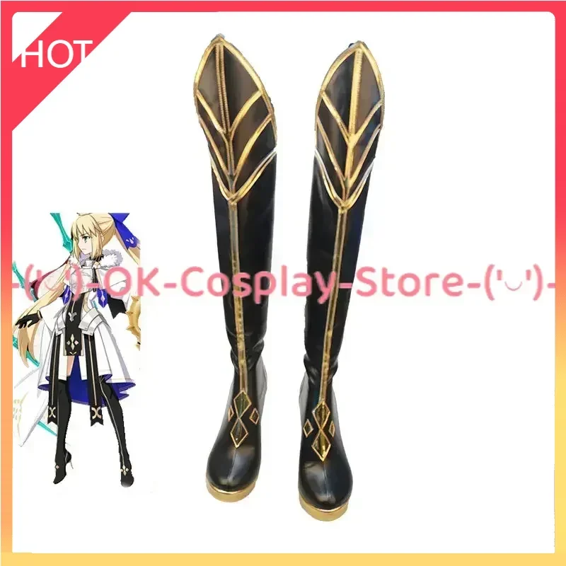 

FGO Altria Pendragon Cosplay Shoes Halloween Carnival Boots Saber Cosplay Prop Anime PU Leather Shoes Custom Made