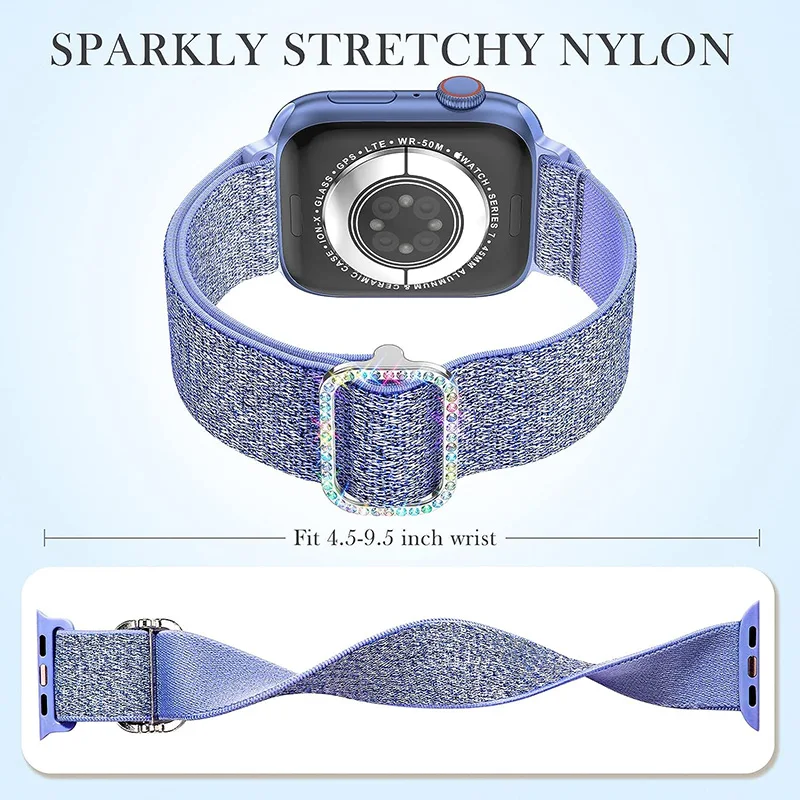 Cinturino in Nylon per cinturino Apple Watch 44mm 40mm 45mm 41mm 49mm 42mm bracciale regolabile da donna iWatch Series 9 Ultra 8 SE 7 6 5 4