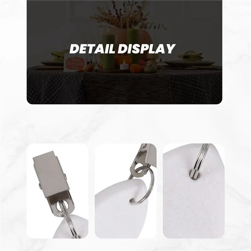 

A65G-8Pcs Tablecloth Weights Teardrop Table Cover Weights Metal Clip Tablecloth Pendant Stone Table Weights Hangers