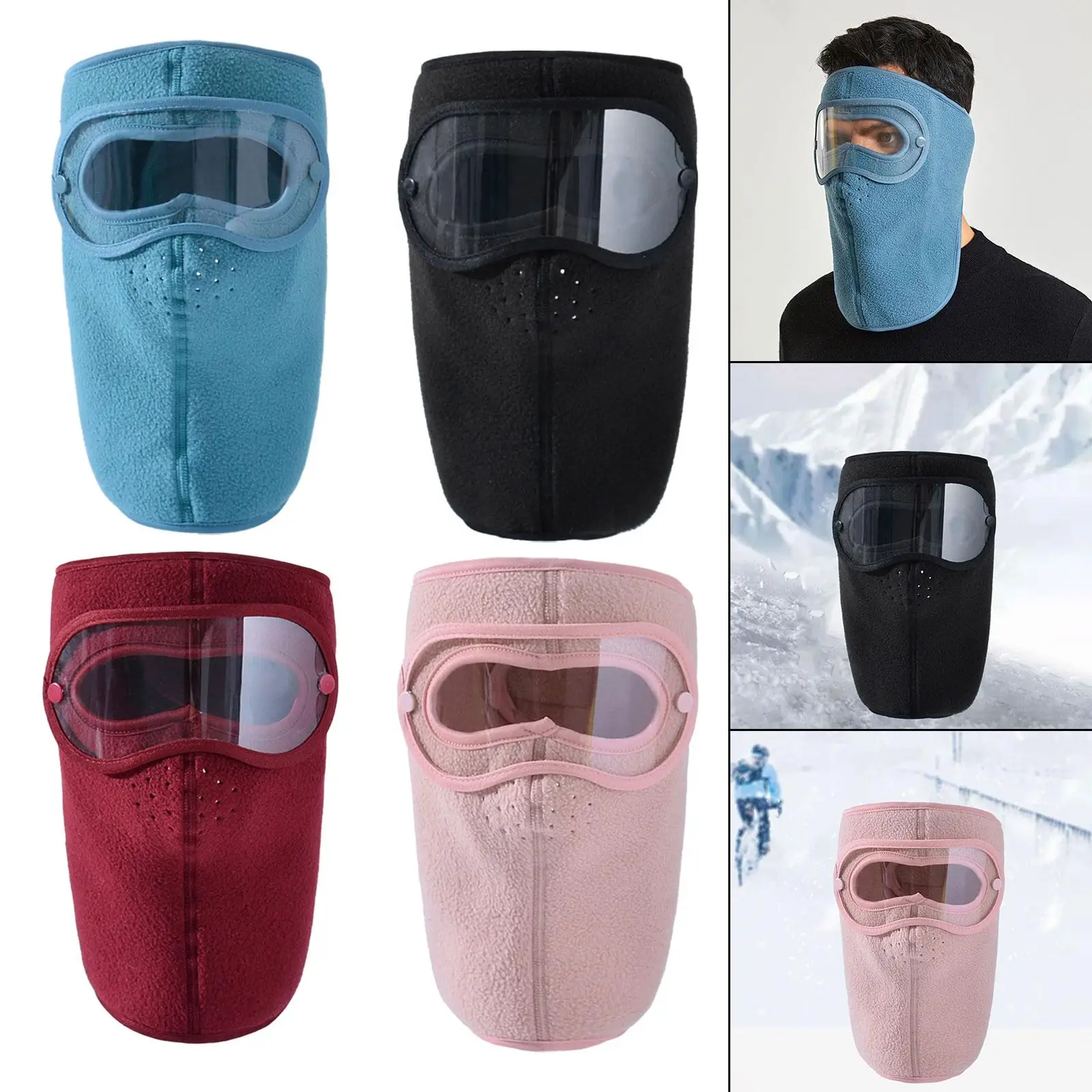 Winter Full Face Mask Men Women Reusable Headgear for Running Hiking Camping