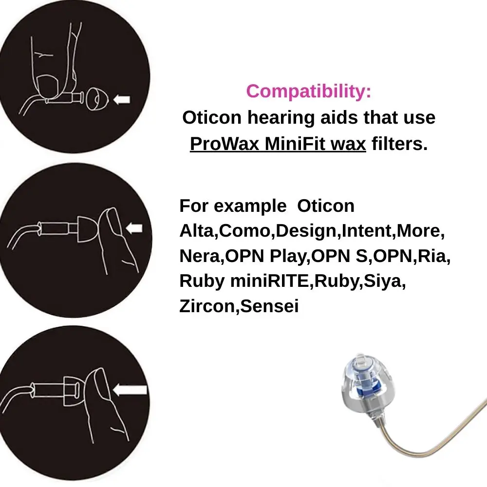 Oticon MiniFit Bass 8mm Double Vent Dome Universal Domes for Oticon Hearing Aid 1pack(10pcs)  Hearing Aid Dome Supplies