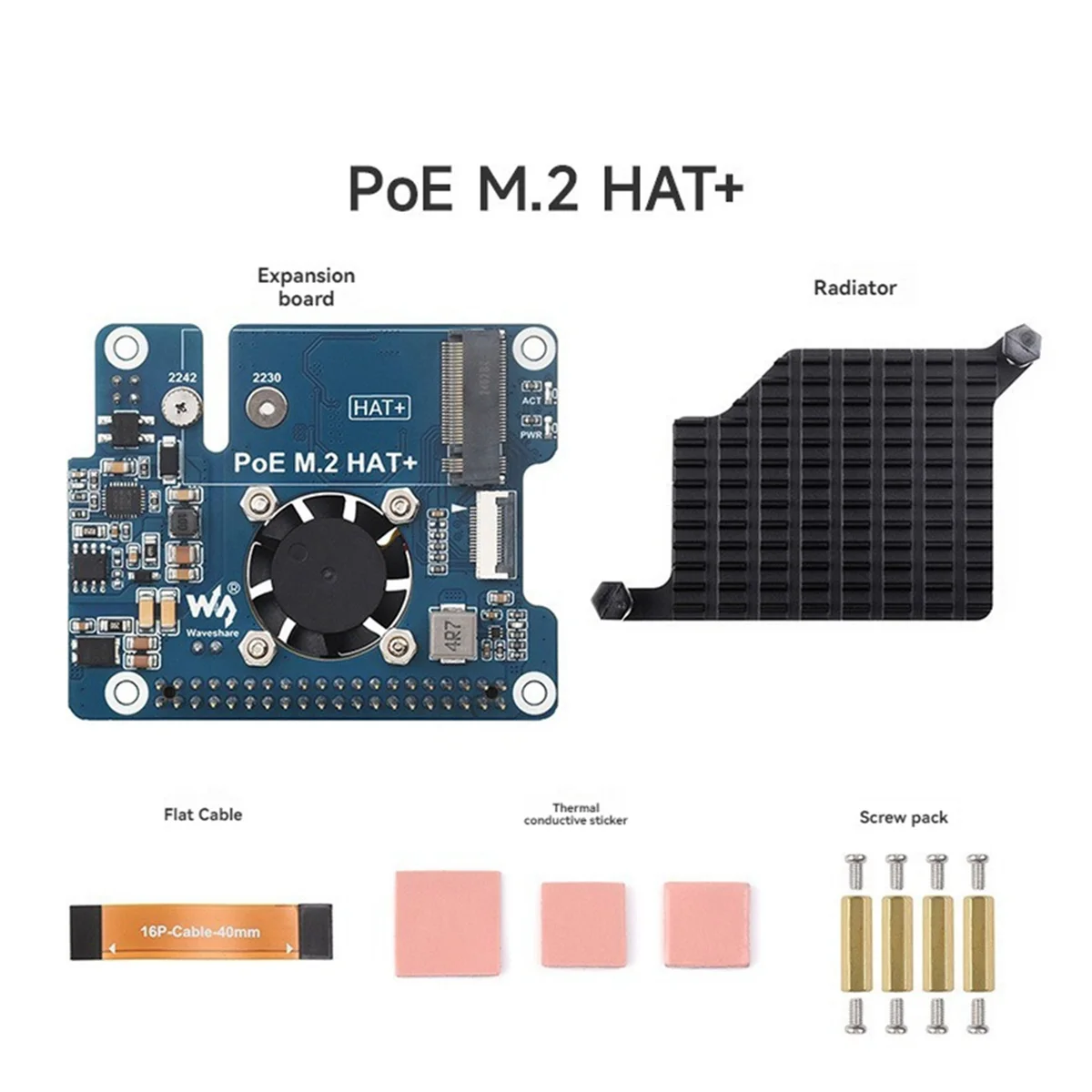 Per Raspberry Pi 5 POE + PCIe a M.2 NVMe SSD Board HAT + Pi5 2242/2230 Alimentazione over Ethernet Supporto Protocollo NVMe M2