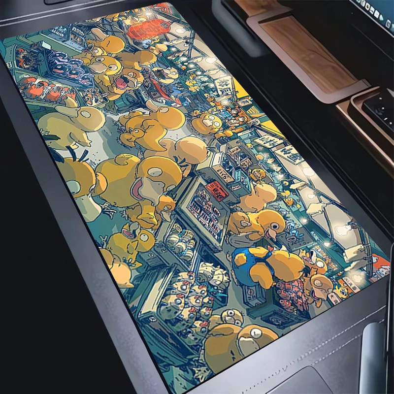 Alfombrilla de ratón para deportes electrónicos, P-Pokemon Psyduck, 90x40cm, alfombrilla de goma Flexible y suave para ordenador, alfombrilla para teclado de ordenador xxl, alfombrilla para ratón Kawaii XXL