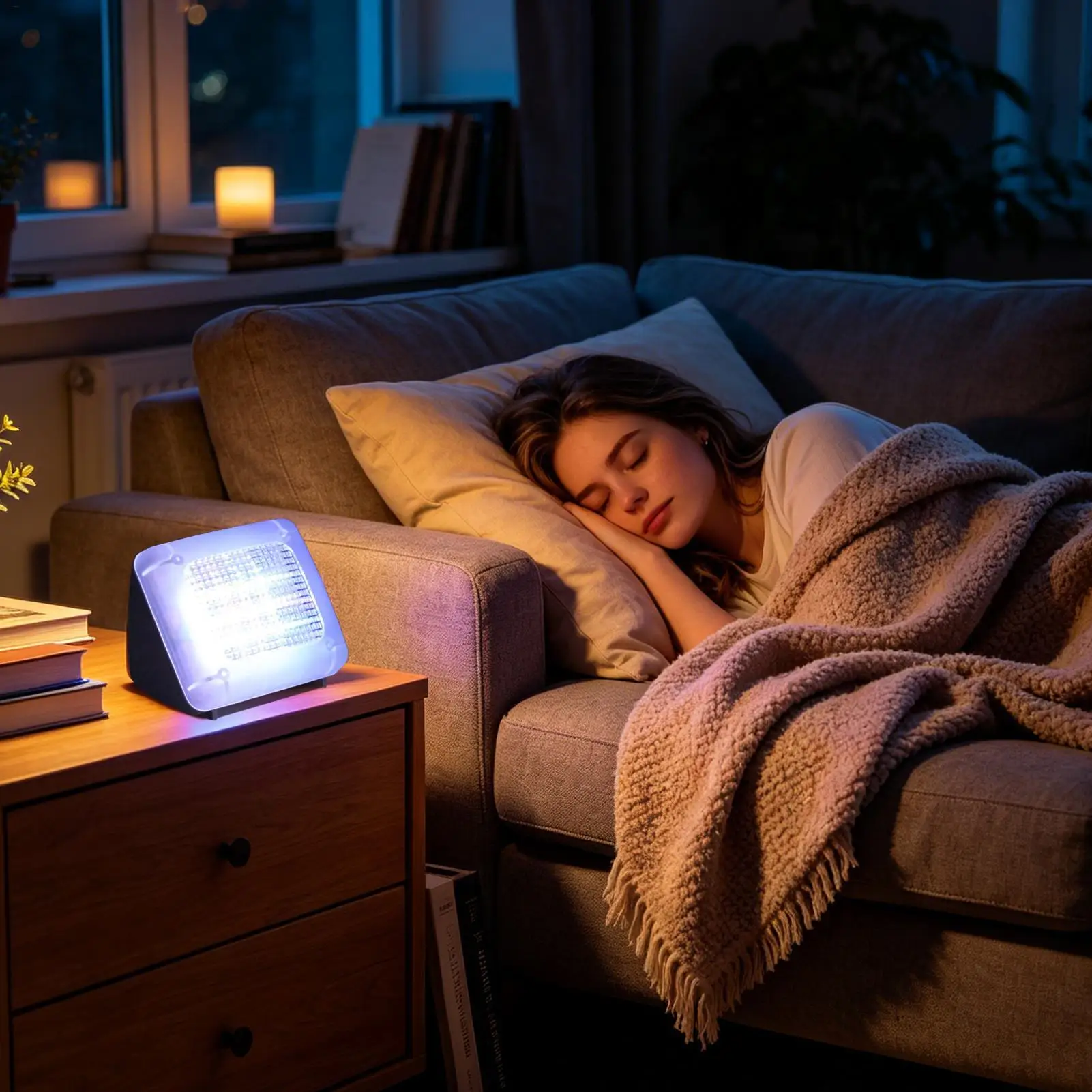 Fake TV Light Simulator Plug-in Security Device With Frosted Lens Television Simulator For Home Living Room Apartment Entryway