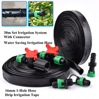 30m Set Irrigation System 16mm 1-Hole Rain Drip Hose Vegetable Greenhouse Garden Watering Fertilization Irrigation With Joint